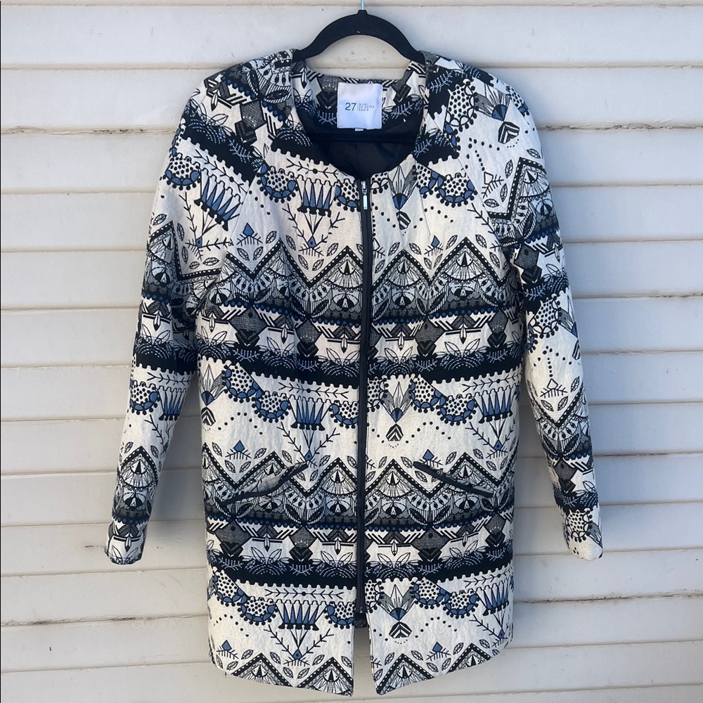 Geometric Patterned Coat from Paris